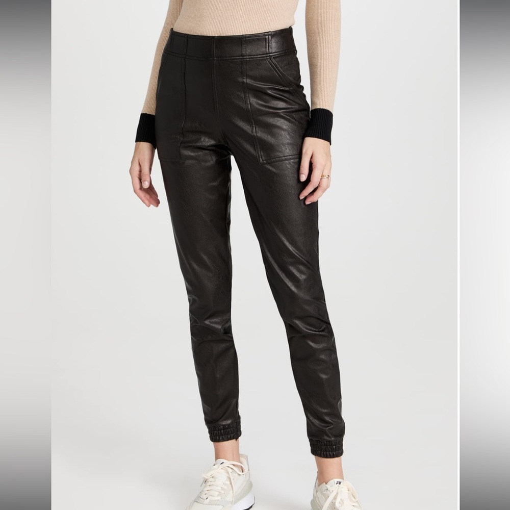 Spanx Faux Leather joggers black